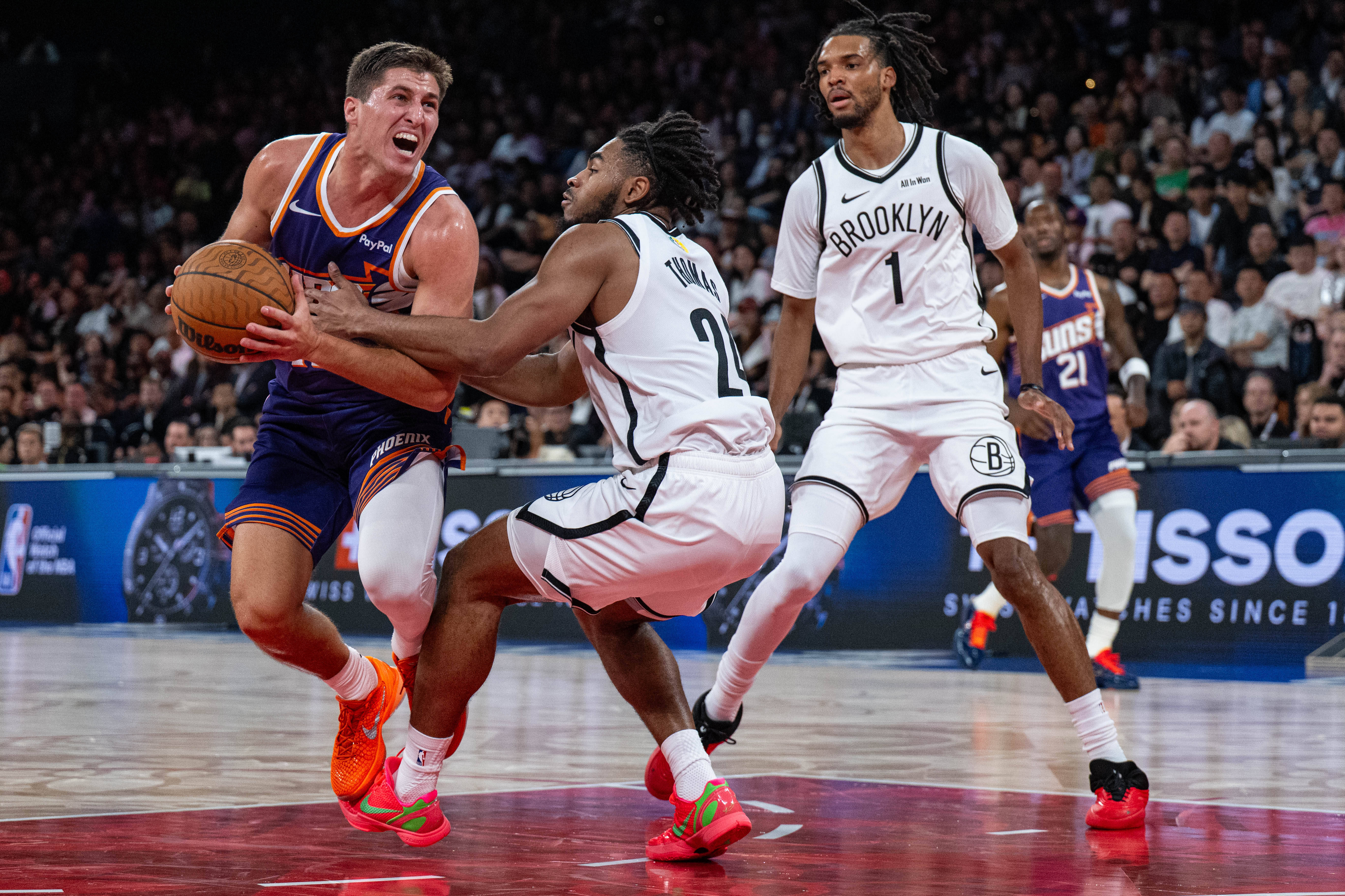 （体育）籃(lán)球——NBA季前(qián)赛：太阳胜籃(lán)网