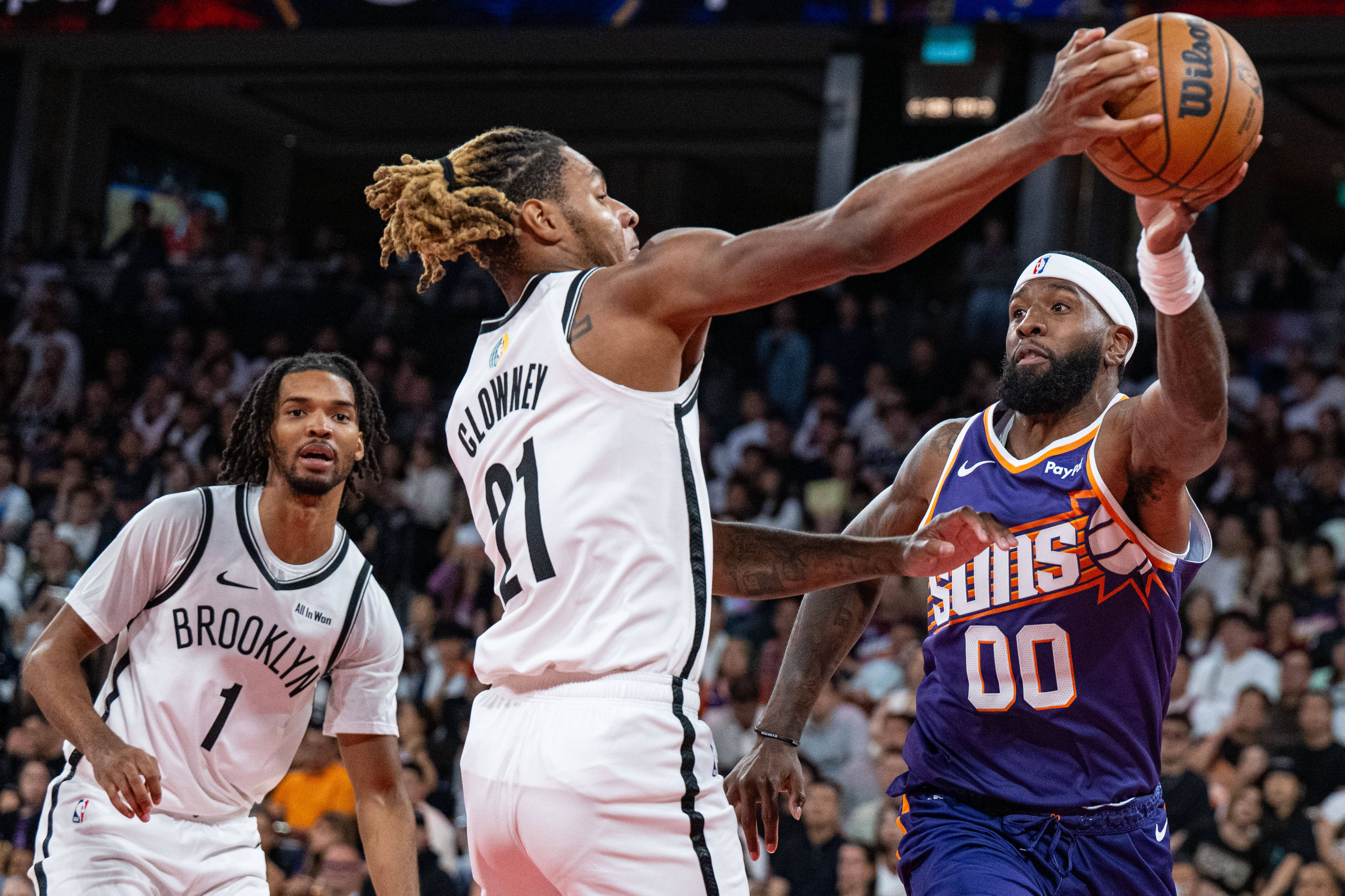 （体育）籃(lán)球——NBA季前(qián)赛：太阳胜籃(lán)网