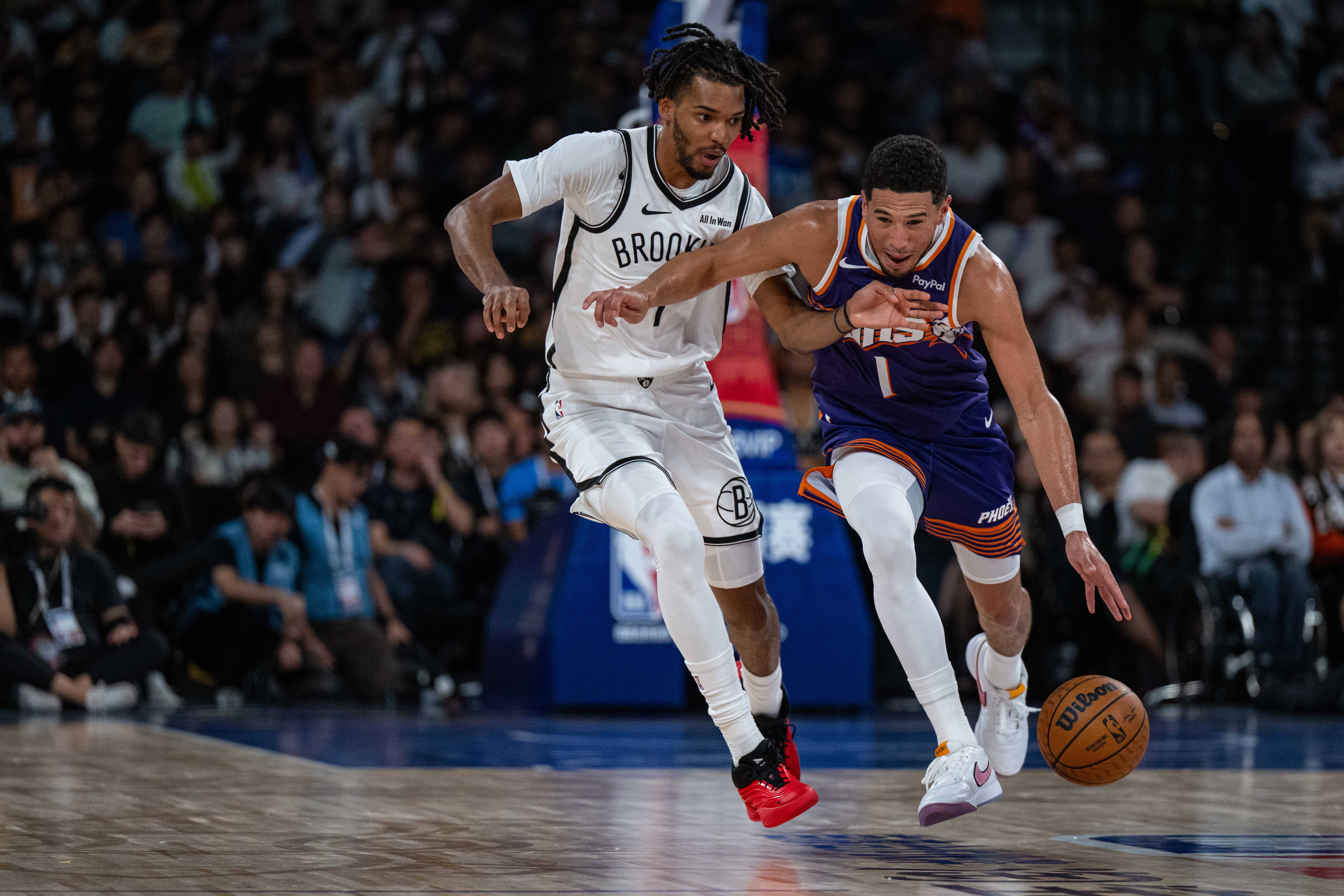 （体育）籃(lán)球——NBA季前(qián)赛：太阳胜籃(lán)网